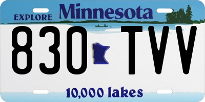 MN license plate 830TVV