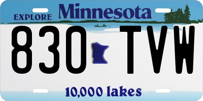 MN license plate 830TVW