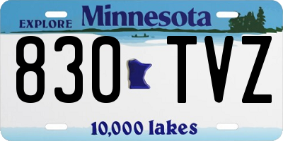 MN license plate 830TVZ
