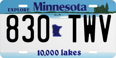 MN license plate 830TWV