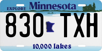 MN license plate 830TXH