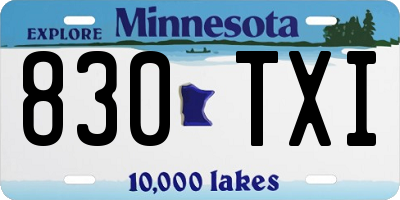 MN license plate 830TXI