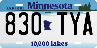MN license plate 830TYA