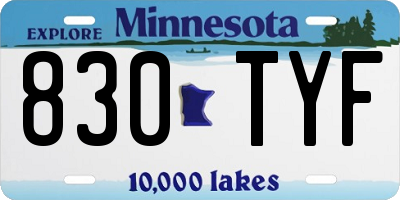 MN license plate 830TYF