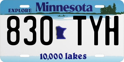 MN license plate 830TYH