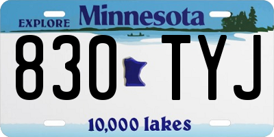 MN license plate 830TYJ