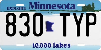 MN license plate 830TYP