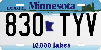MN license plate 830TYV