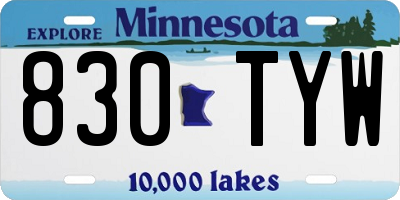 MN license plate 830TYW