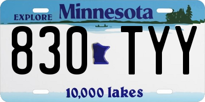 MN license plate 830TYY