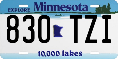 MN license plate 830TZI