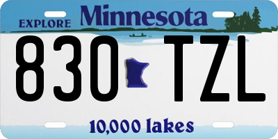 MN license plate 830TZL
