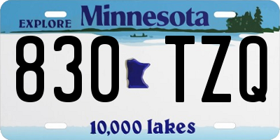 MN license plate 830TZQ