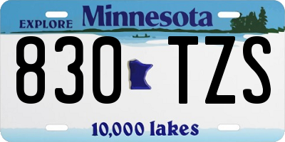 MN license plate 830TZS