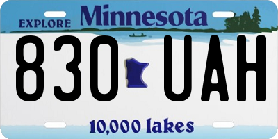 MN license plate 830UAH