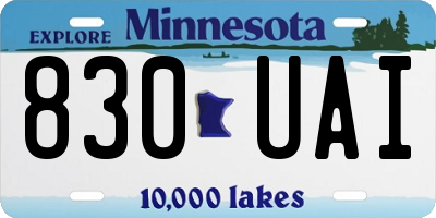 MN license plate 830UAI