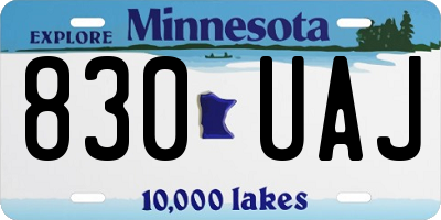 MN license plate 830UAJ