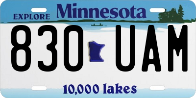 MN license plate 830UAM