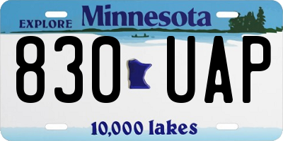 MN license plate 830UAP