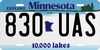 MN license plate 830UAS