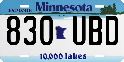 MN license plate 830UBD