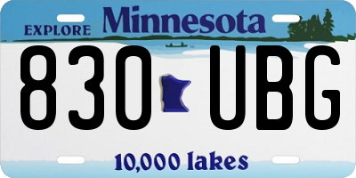MN license plate 830UBG