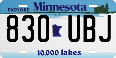 MN license plate 830UBJ