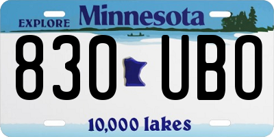 MN license plate 830UBO