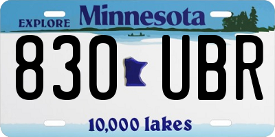 MN license plate 830UBR