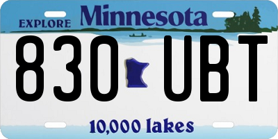 MN license plate 830UBT