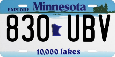 MN license plate 830UBV