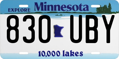 MN license plate 830UBY