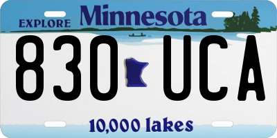 MN license plate 830UCA