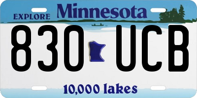 MN license plate 830UCB