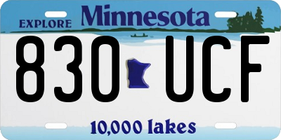 MN license plate 830UCF