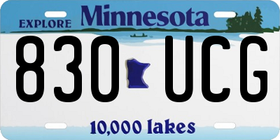 MN license plate 830UCG