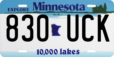 MN license plate 830UCK