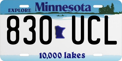 MN license plate 830UCL