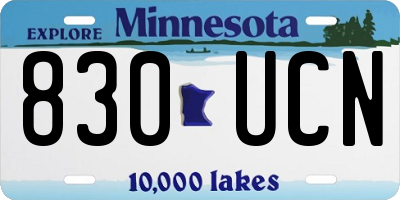 MN license plate 830UCN