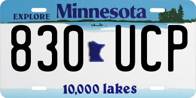MN license plate 830UCP