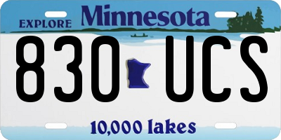 MN license plate 830UCS