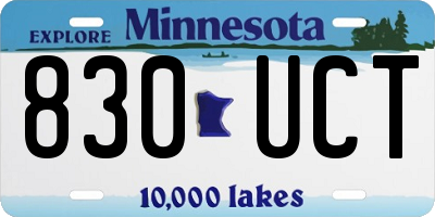 MN license plate 830UCT