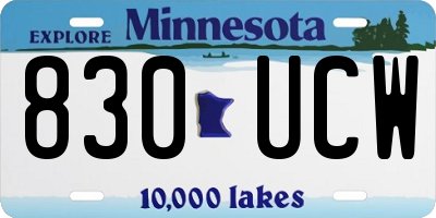 MN license plate 830UCW