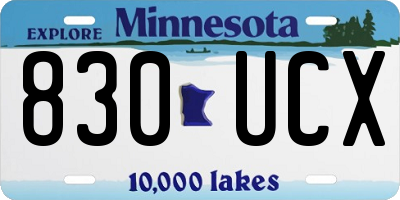 MN license plate 830UCX