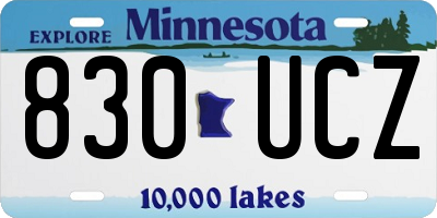 MN license plate 830UCZ