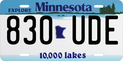 MN license plate 830UDE