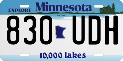MN license plate 830UDH
