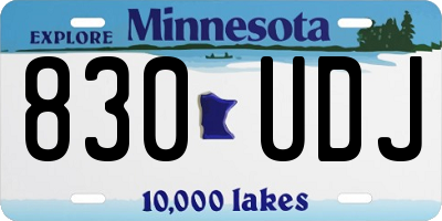 MN license plate 830UDJ