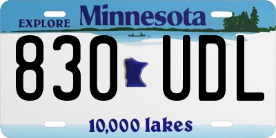 MN license plate 830UDL