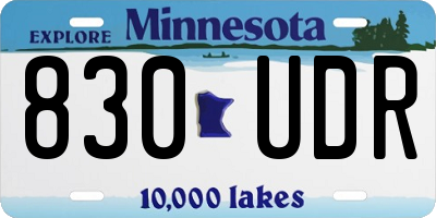 MN license plate 830UDR